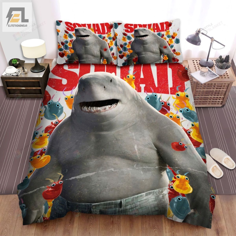 The Suicide Squad King Shark Solo Poster Bed Sheets Spread Duvet Cover Bedding Set 
