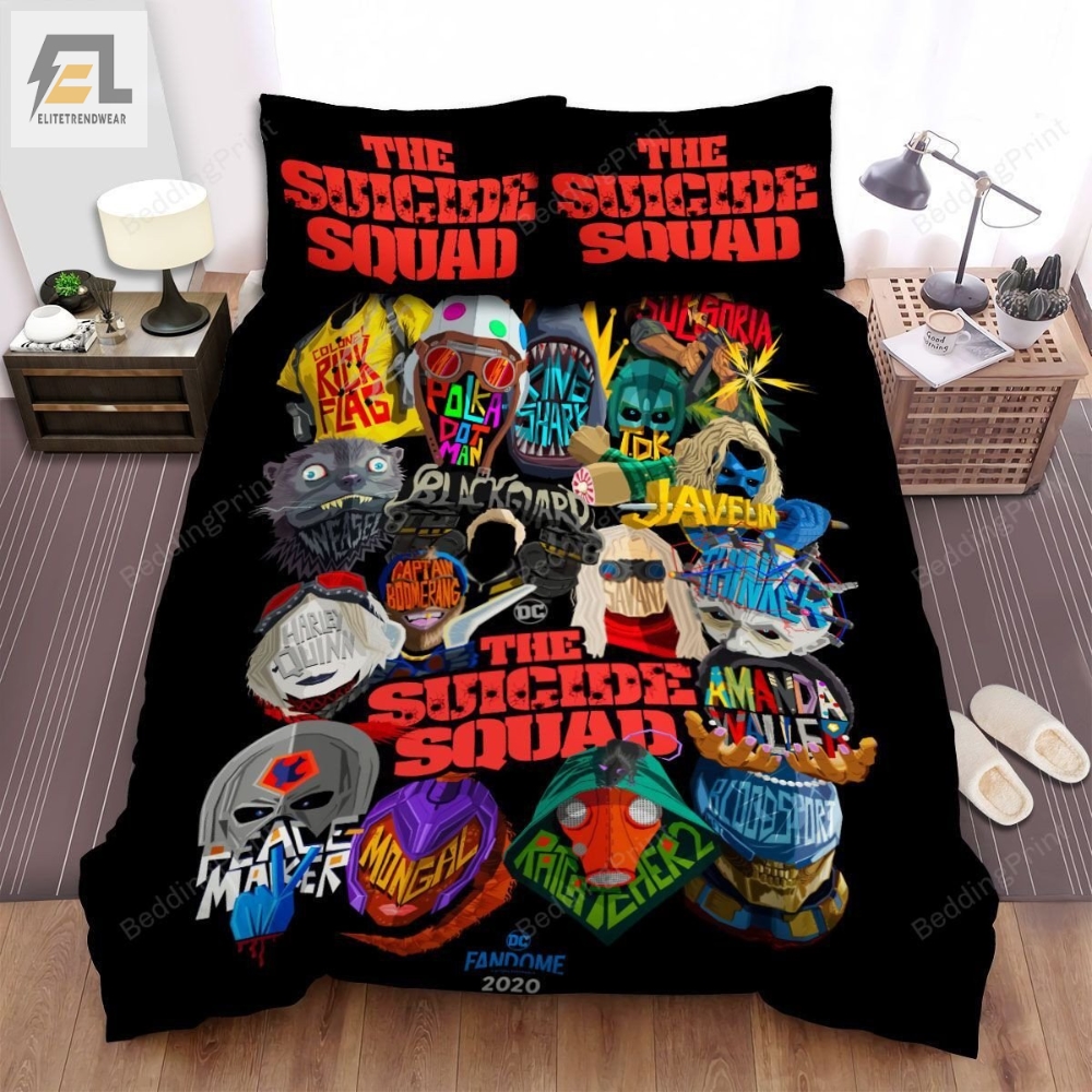 The Suicide Squad Iconic Illustration Bed Sheets Spread Duvet Cover Bedding Set 