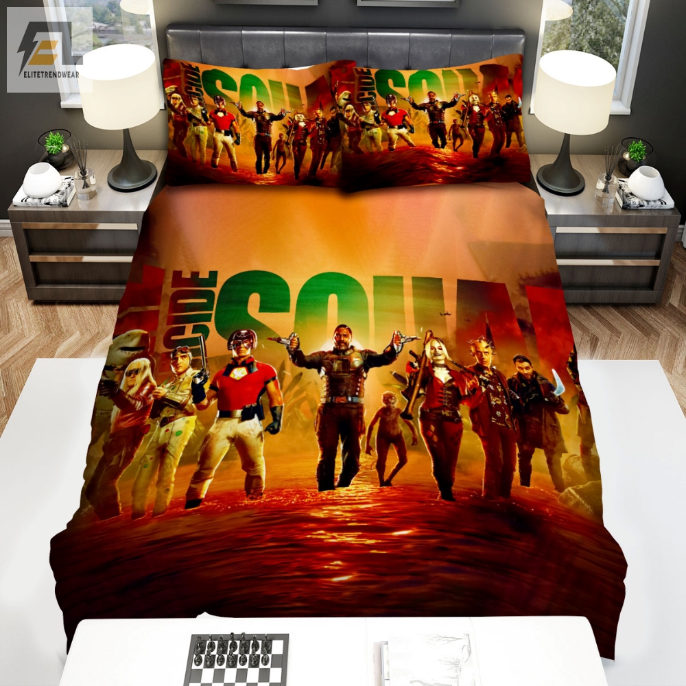 The Suicide Squad All Members Poster Bed Sheets Spread Duvet Cover Bedding Set 