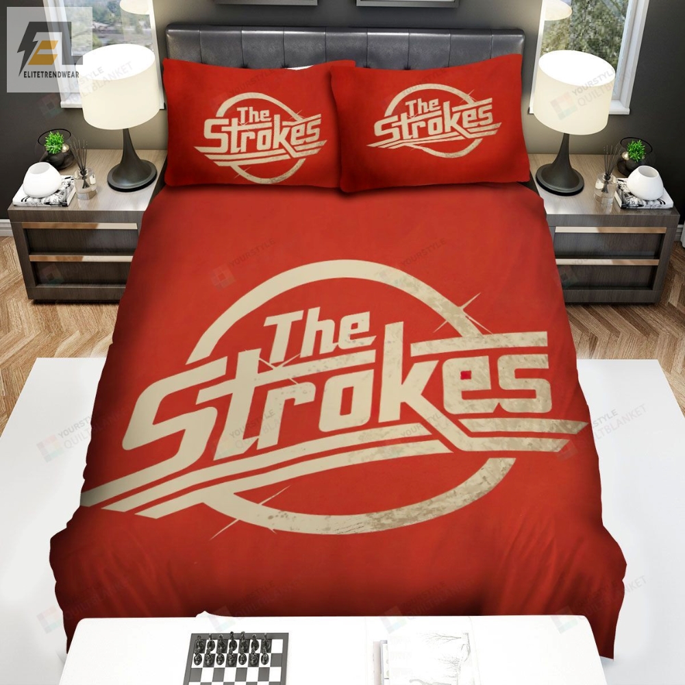 The Strokes Band Red Logo Bed Sheets Spread Comforter Duvet Cover Bedding Sets 