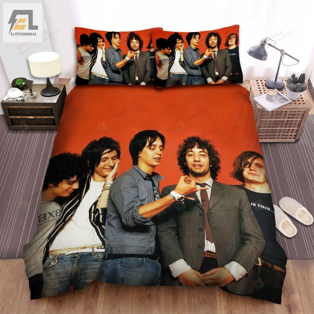 The Strokes Band Red Ground Bed Sheets Spread Comforter Duvet Cover Bedding Sets 