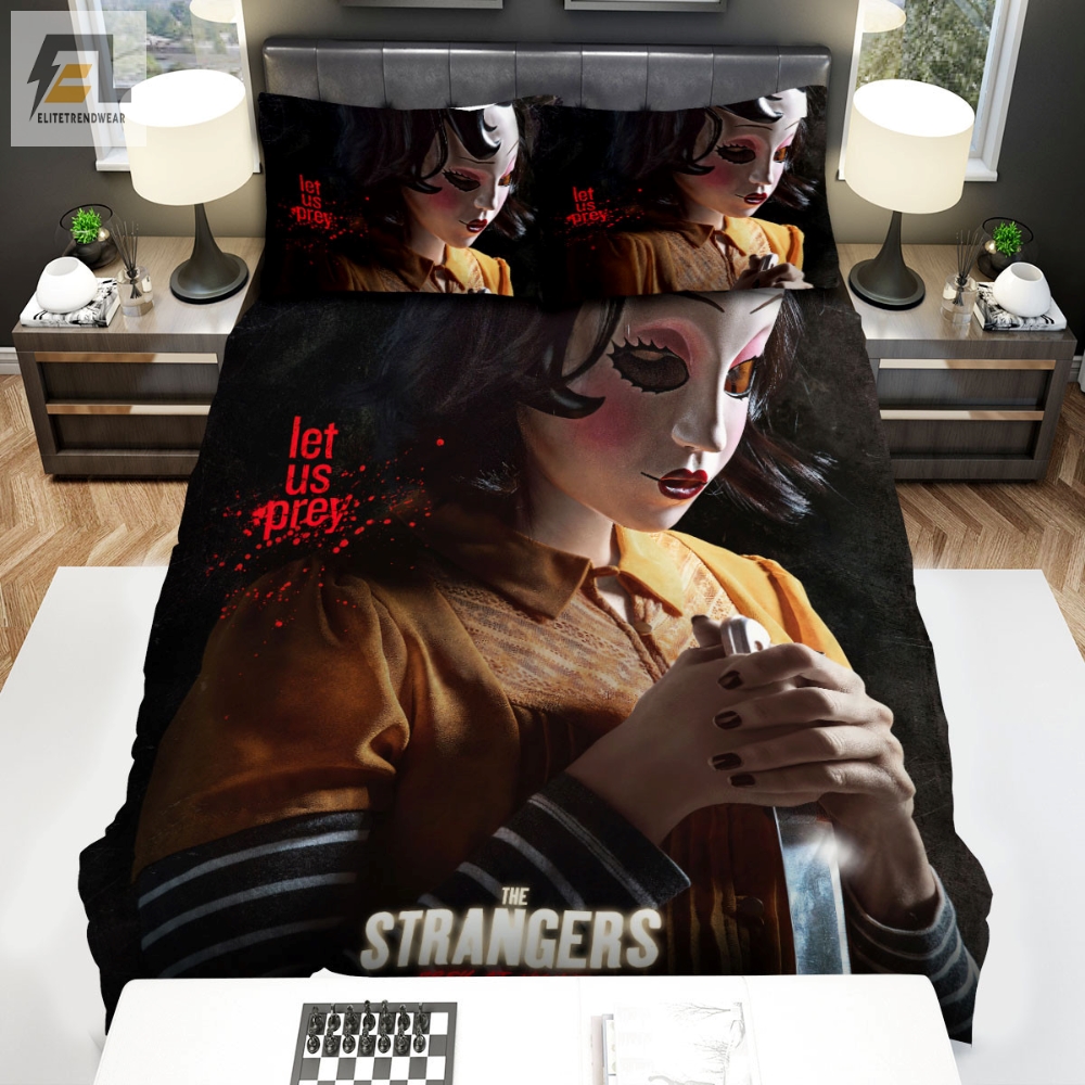 The Strangers Prey At Night The Girl With Knife Movie Poster Bed Sheets Spread Comforter Duvet Cover Bedding Sets 