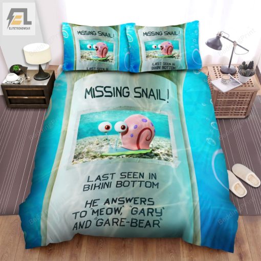 The Spongebob Movie Sponge On The Run 2020 Missing Snail Bed Sheets Duvet Cover Bedding Sets elitetrendwear 1