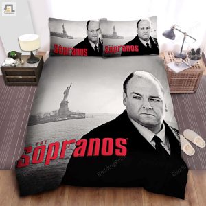 The Sopranos Tony Soprano In Black White Image Bed Sheet Spread Duvet Cover Bedding Sets elitetrendwear 1 1