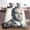 The Sopranos Characters In Black White Portrait Illustration Bed Sheet Spread Duvet Cover Bedding Sets elitetrendwear 1