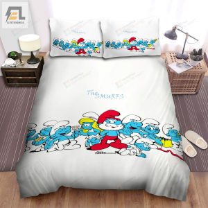 The Smurfs Characters Vintage Drawings Bed Sheets Spread Duvet Cover Bedding Sets elitetrendwear 1 1