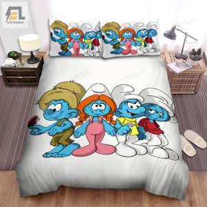 The Smurfs Characters Grown Up Illustration Bed Sheets Spread Duvet Cover Bedding Sets elitetrendwear 1 1