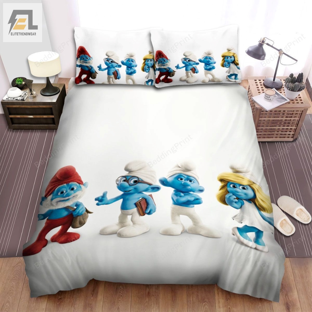 The Smurfs Characters 3D Digital Illustration Bed Sheets Spread Duvet Cover Bedding Sets 