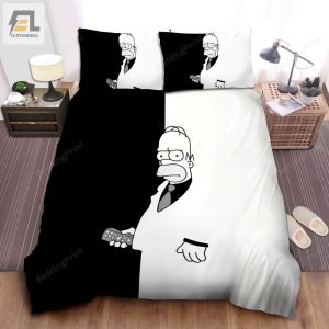 The Simpsons Homer In Scarface Poster Bed Sheets Duvet Cover Bedding Sets elitetrendwear 1 1