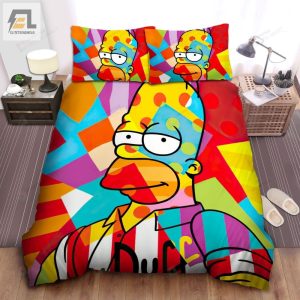 The Simpsons Homer In Colorful Pop Art Portrait Bed Sheets Duvet Cover Bedding Sets elitetrendwear 1 1