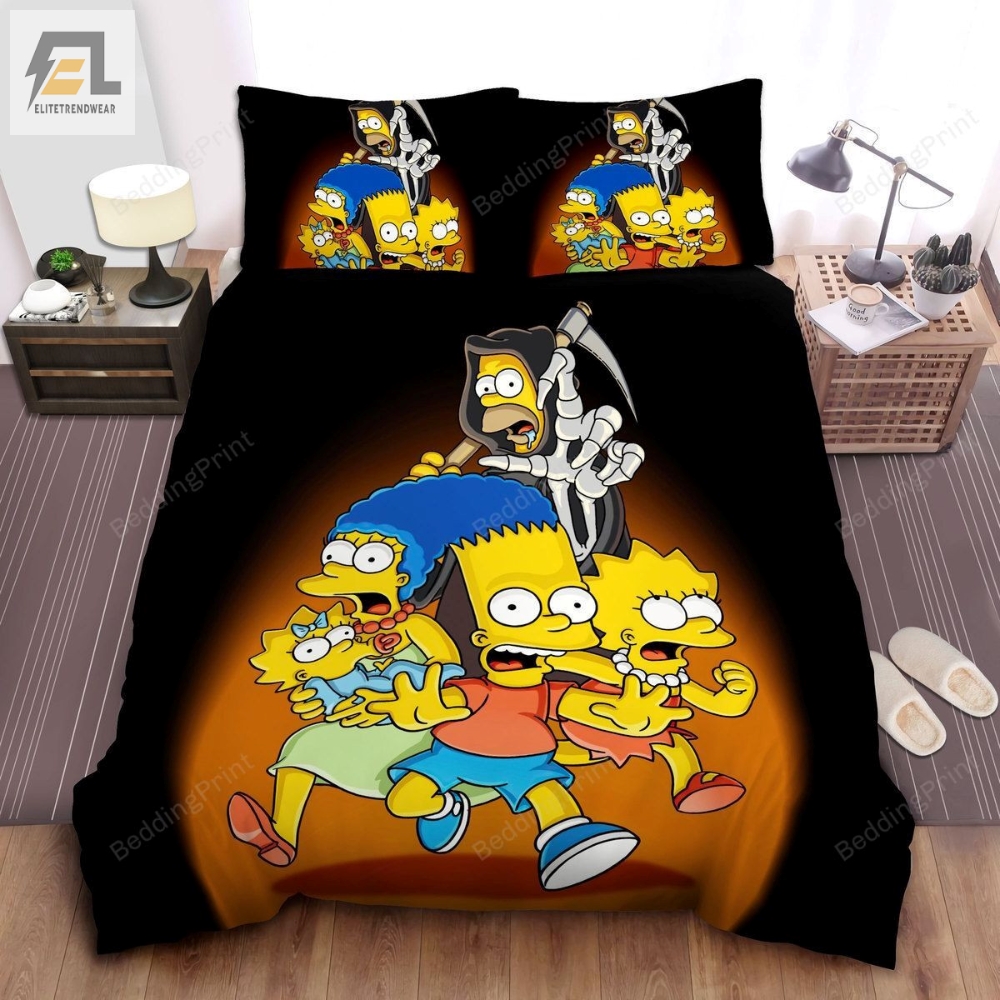 The Simpsons Homer Becomes A Grim Reaper Bed Sheets Duvet Cover Bedding Sets 