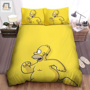 The Simpsons Funny Naked Homer In Yellow Bed Sheets Duvet Cover Bedding Sets elitetrendwear 1 1