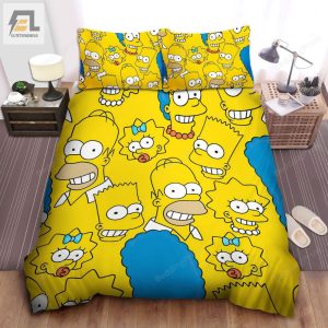 The Simpson Family Members Faces Pattern Bed Sheets Duvet Cover Bedding Sets elitetrendwear 1 1