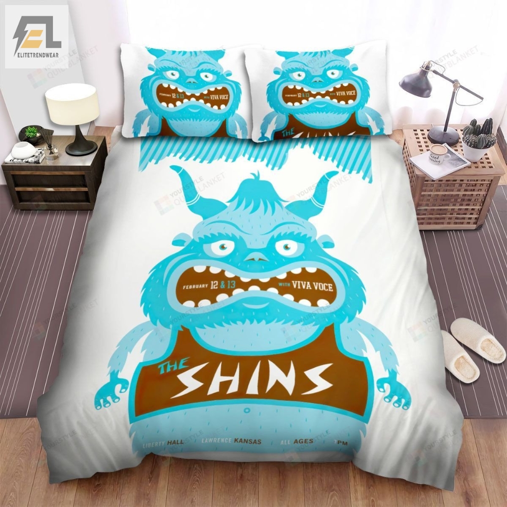 The Shins Band Blue Monster Art Bed Sheets Spread Comforter Duvet Cover Bedding Sets 