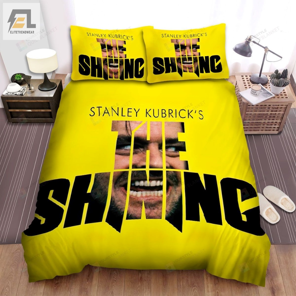 The Shining Yellow Background With The Face Of The Men In The Center Movie Poster Bed Sheets Spread Comforter Duvet Cover Bedding Sets 
