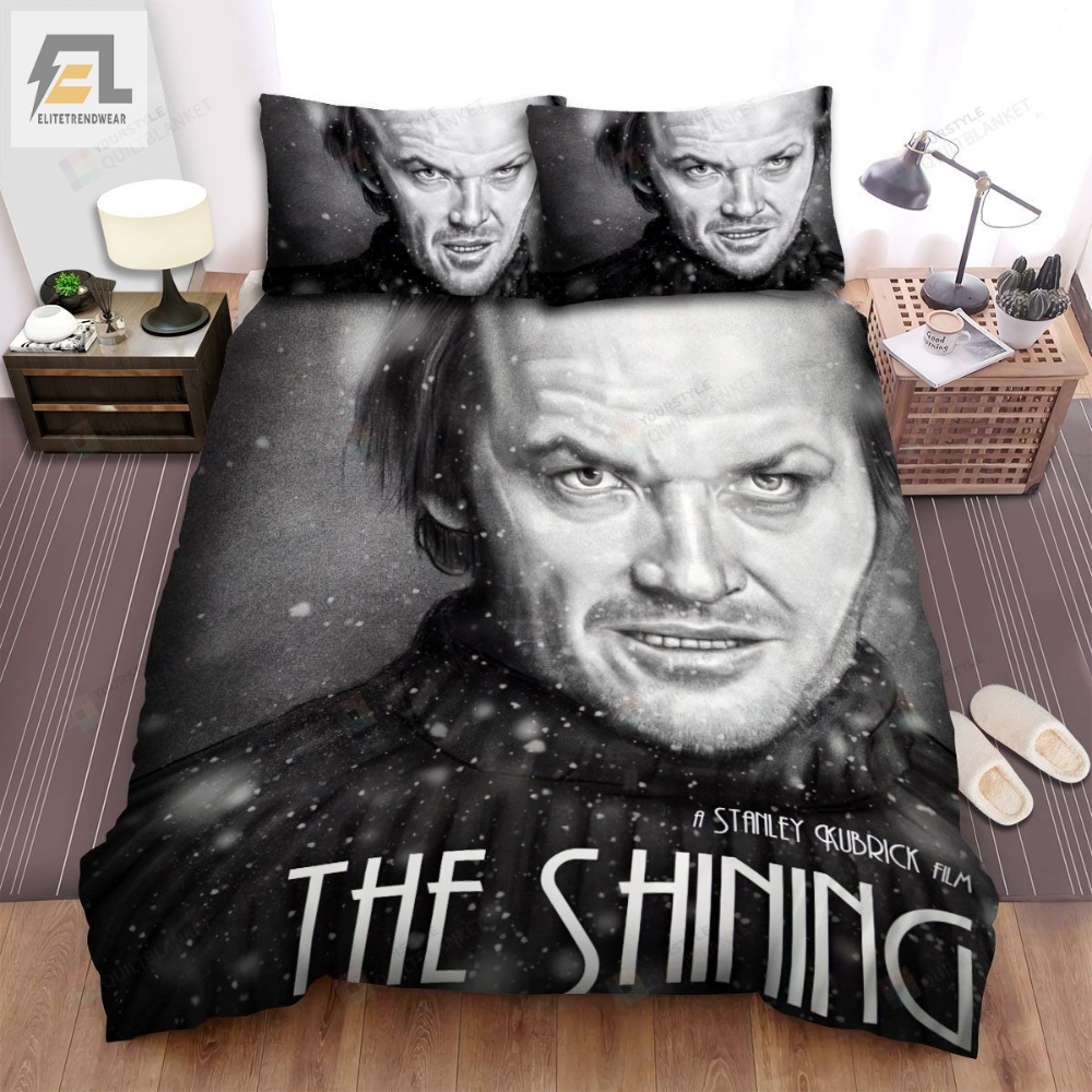 The Shining The Men With Black Background Movie Poster Bed Sheets Spread Comforter Duvet Cover Bedding Sets elitetrendwear 1