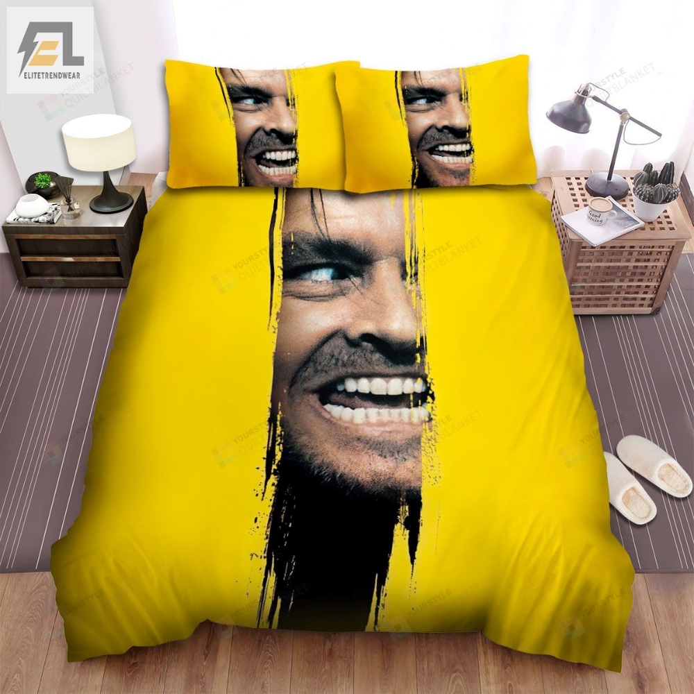 The Shining The Men Smile On Yellow Background Movie Poster Bed Sheets Spread Comforter Duvet Cover Bedding Sets 
