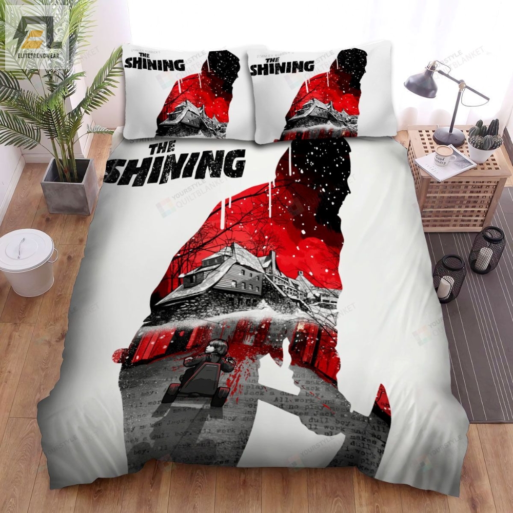 The Shining The Men With Axe With Baby And House In Winter Movie Art Bed Sheets Spread Comforter Duvet Cover Bedding Sets 