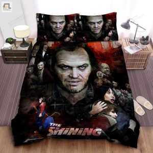 The Shining Film Characters In Watercolor Painting Bed Sheets Spread Comforter Duvet Cover Bedding Sets elitetrendwear 1 1