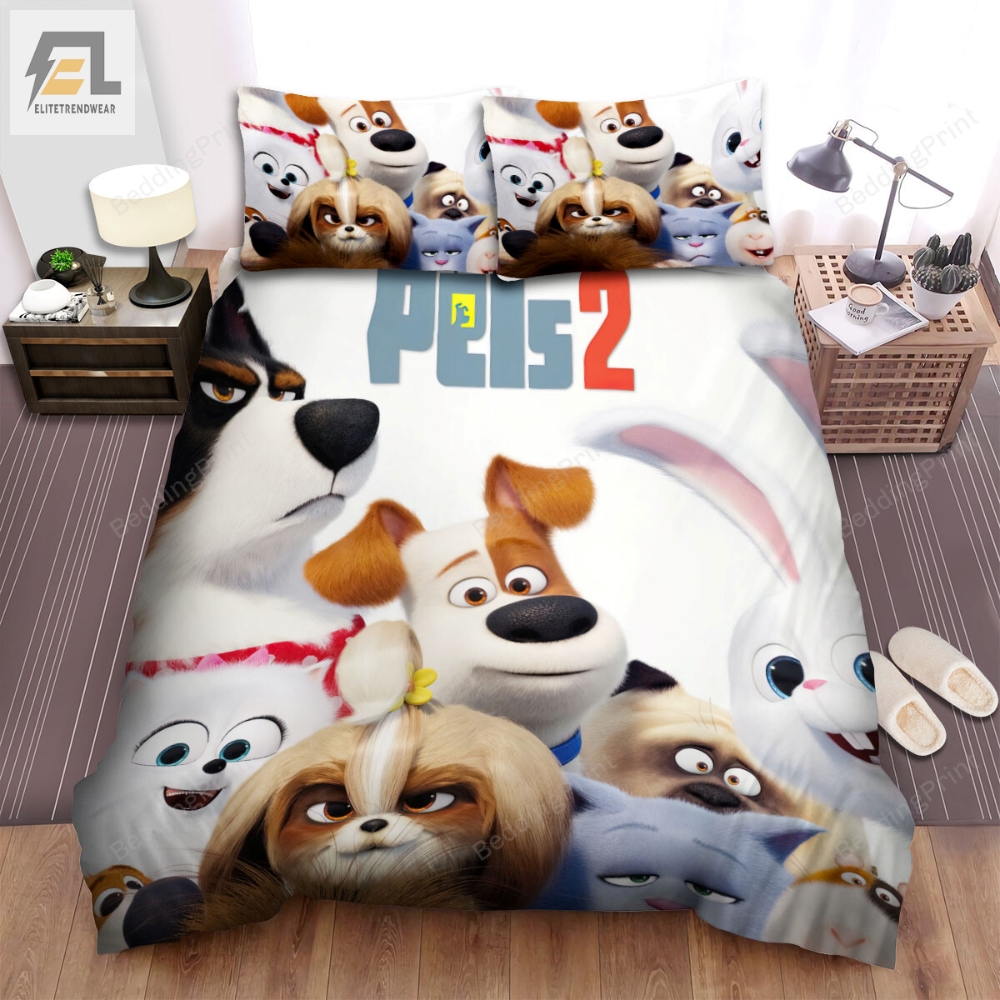 The Secret Life Of Pets 2 2019 Movie Poster Fanart Bed Sheets Duvet Cover Bedding Sets 