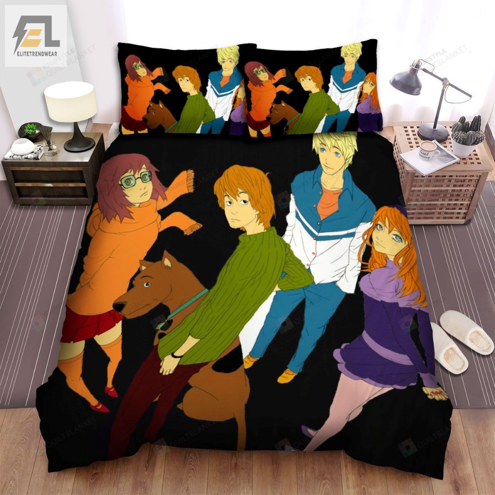 The Scoobydoo Show Characters In Anime Style Bed Sheets Spread Duvet Cover Bedding Sets 