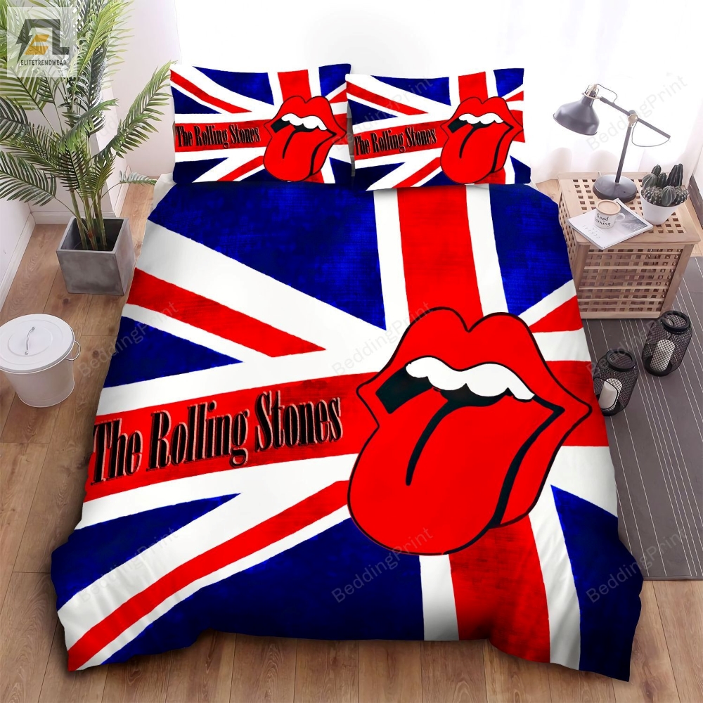 The Rolling Stones Tongue Icon  The British Flag Bed Sheets Duvet Cover Bedding Sets 