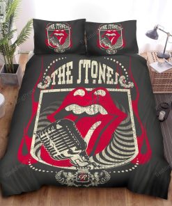 The Rolling Stones The Stones Tongue And Mic Bed Sheets Duvet Cover Bedding Sets elitetrendwear 1 1