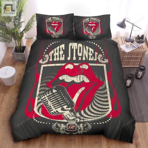 The Rolling Stones The Stones Tongue And Mic Bed Sheets Duvet Cover Bedding Sets elitetrendwear 1 1