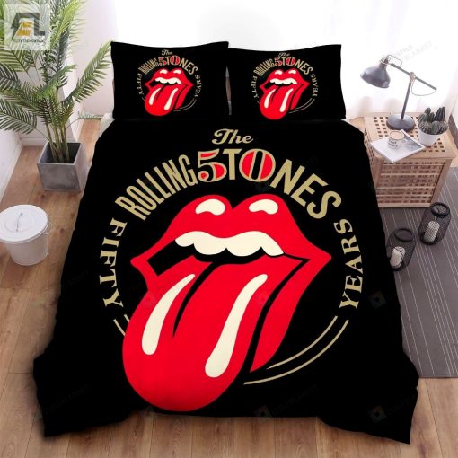The Rolling Stones 50 Years Bed Sheets Duvet Cover Bedding Sets elitetrendwear 1