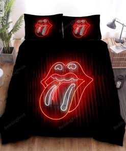 The Rolling Stones Neon Tongue Icon Bed Sheets Duvet Cover Bedding Sets elitetrendwear 1 1