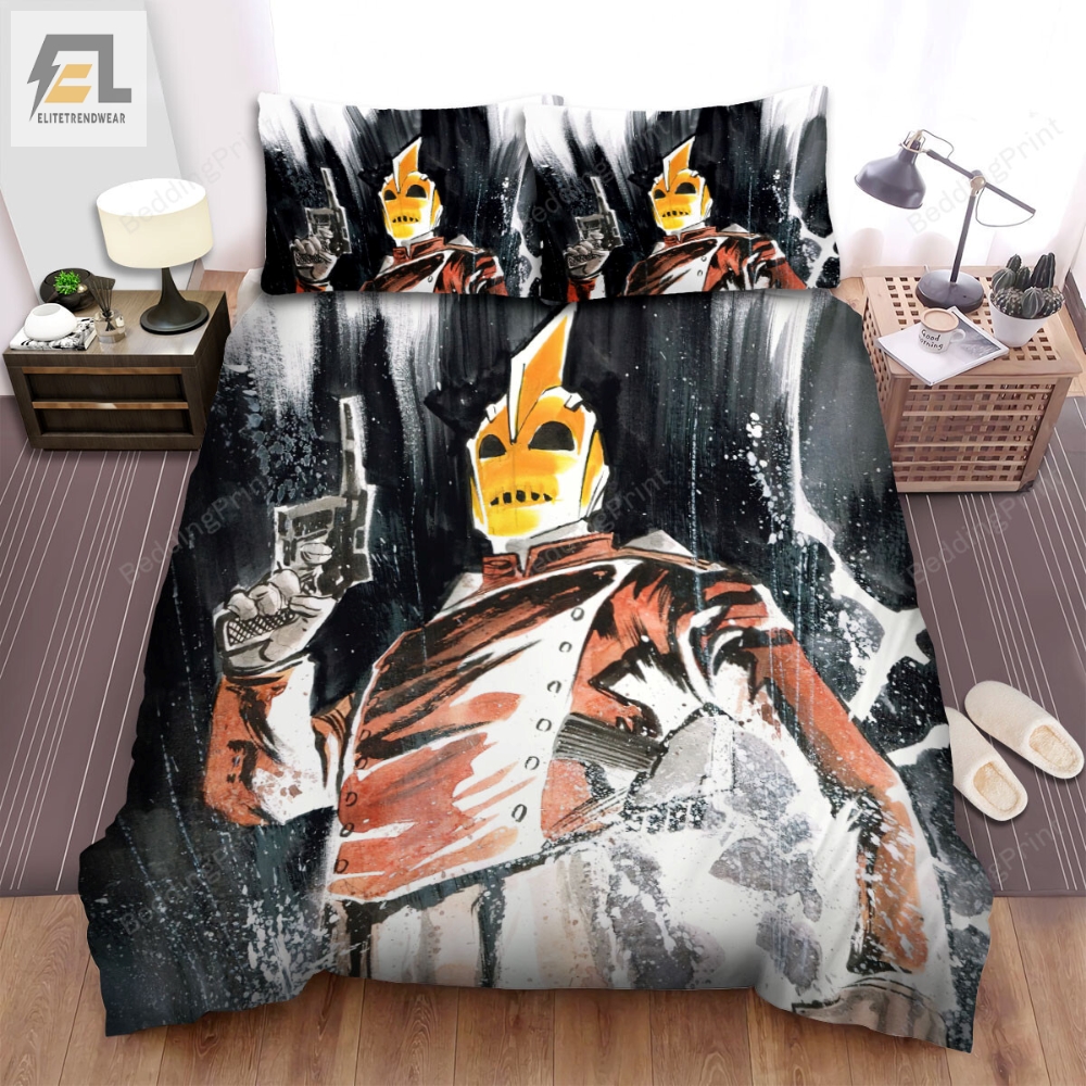 The Rocketeer 1991 Movie Watercolor Art Bed Sheets Duvet Cover Bedding Sets 