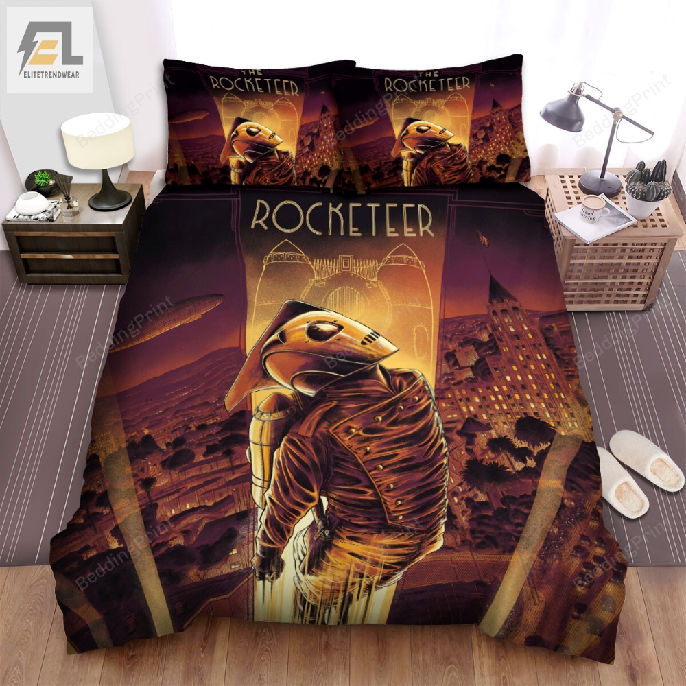 The Rocketeer 1991 Movie Flying In Hollywoodland Bed Sheets Duvet Cover Bedding Sets 