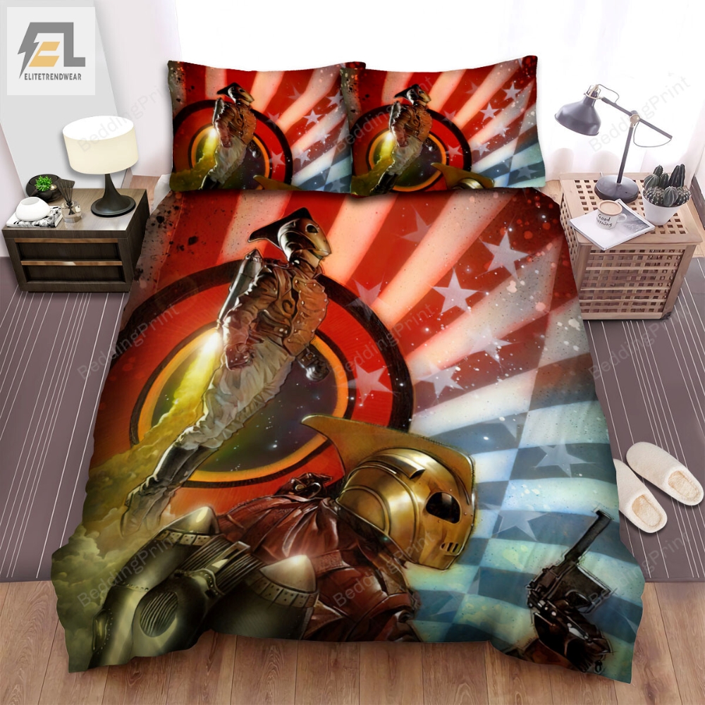 The Rocketeer 1991 Movie Comic Art Bed Sheets Duvet Cover Bedding Sets 