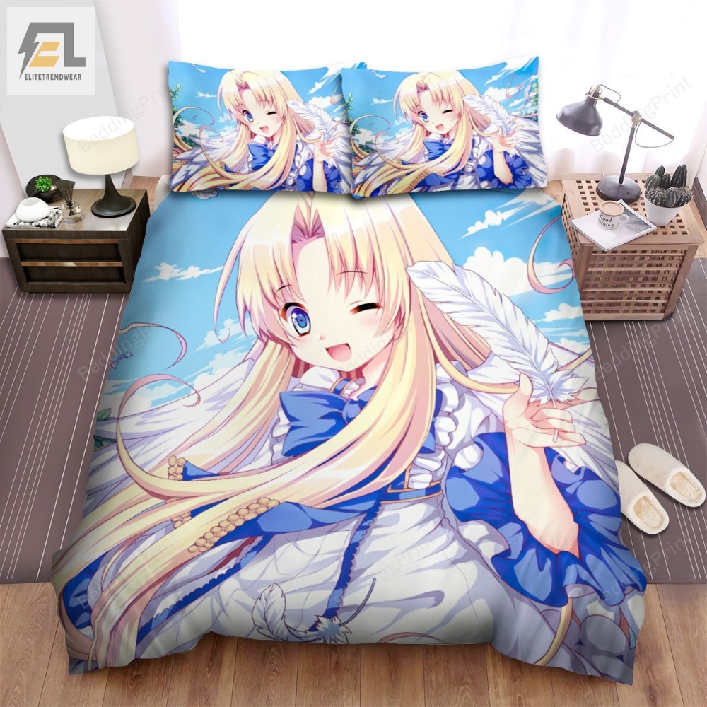 The Rising Of The Shield Hero White Feather Of Filo Artwork Sheets Spread Duvet Cover Bedding Sets 