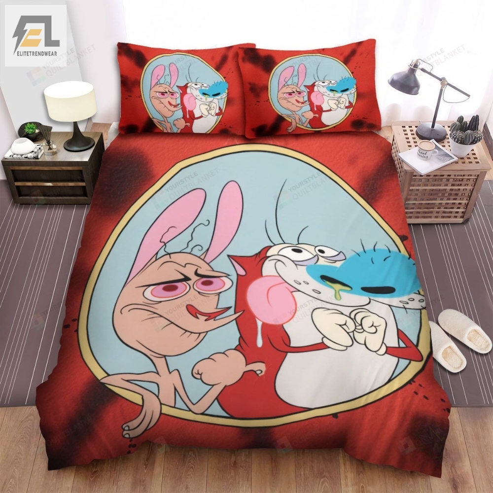 The Ren And Stimpy Show Portrait Bed Sheets Spread Duvet Cover Bedding Sets 