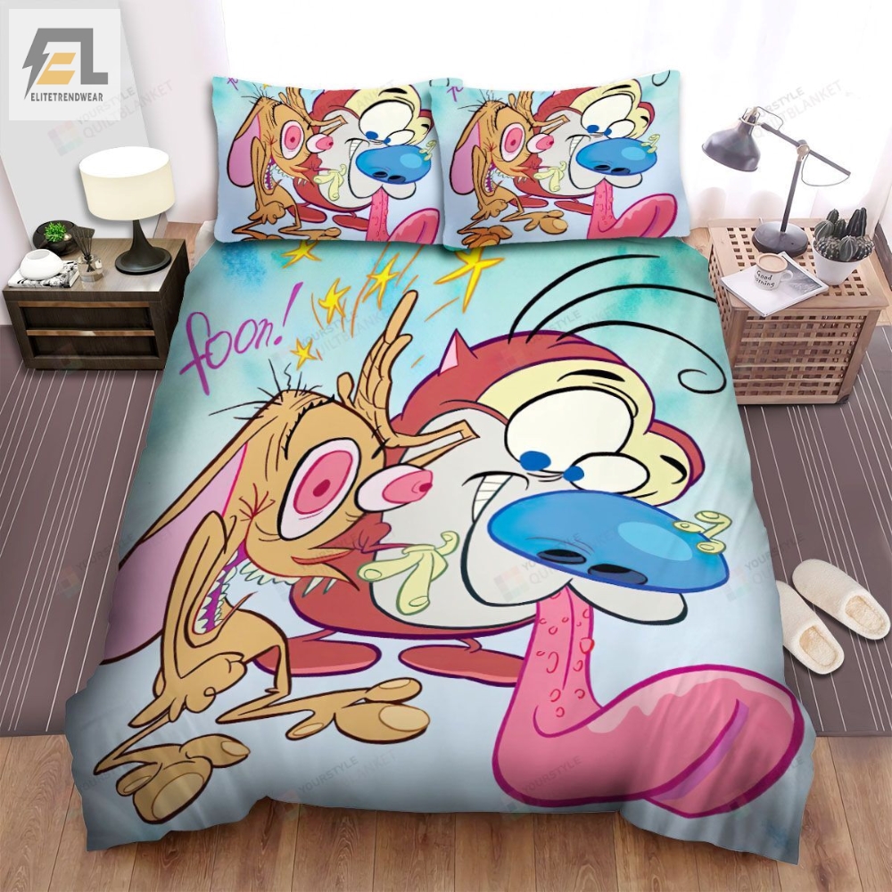 The Ren And Stimpy Show Funky Chunky Bed Sheets Spread Duvet Cover Bedding Sets 