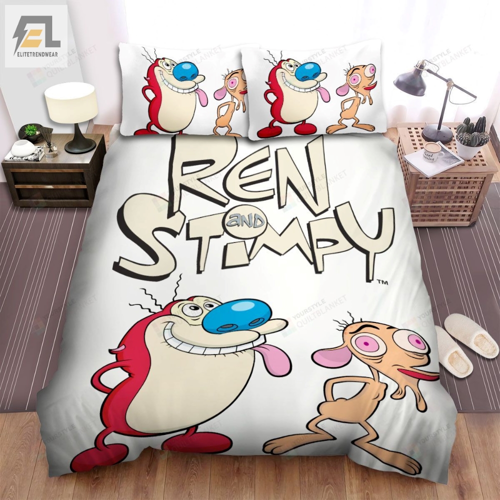 The Ren And Stimpy Show Digital Illustration Bed Sheets Spread Duvet Cover Bedding Sets 