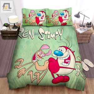 The Ren And Stimpy Show Butts Touching Bed Sheets Spread Duvet Cover Bedding Sets elitetrendwear 1 1