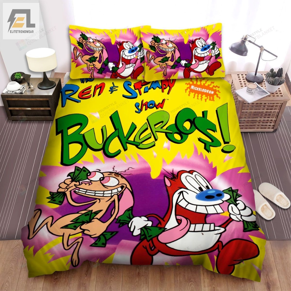 The Ren And Stimpy Show Buckeroos Bed Sheets Spread Duvet Cover Bedding Sets 