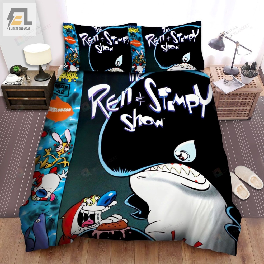 The Ren And Stimpy Show And The Whale Bed Sheets Spread Duvet Cover Bedding Sets 