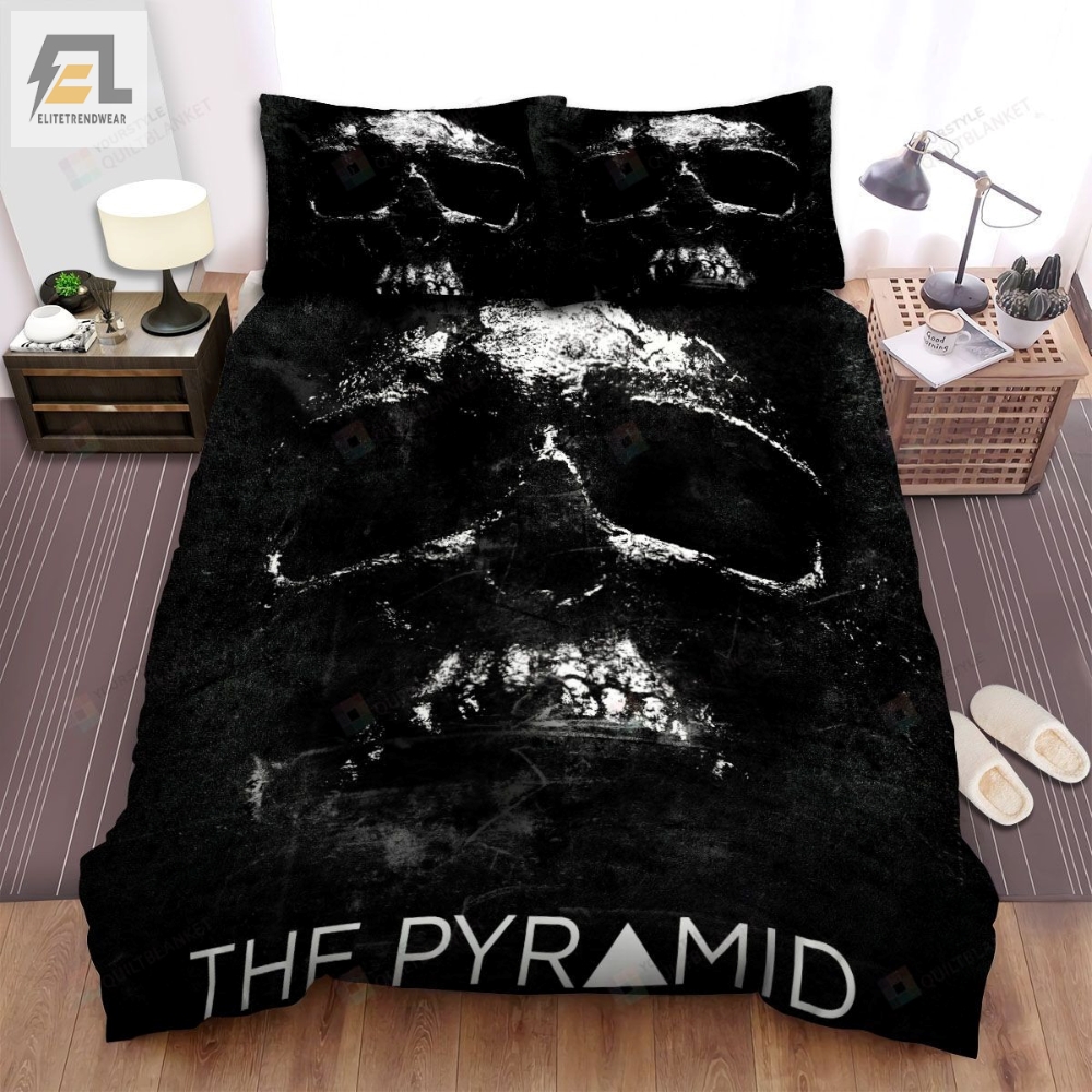 The Pyramid The Curse Is Real Black  White Movie Poster Bed Sheets Spread Comforter Duvet Cover Bedding Sets 