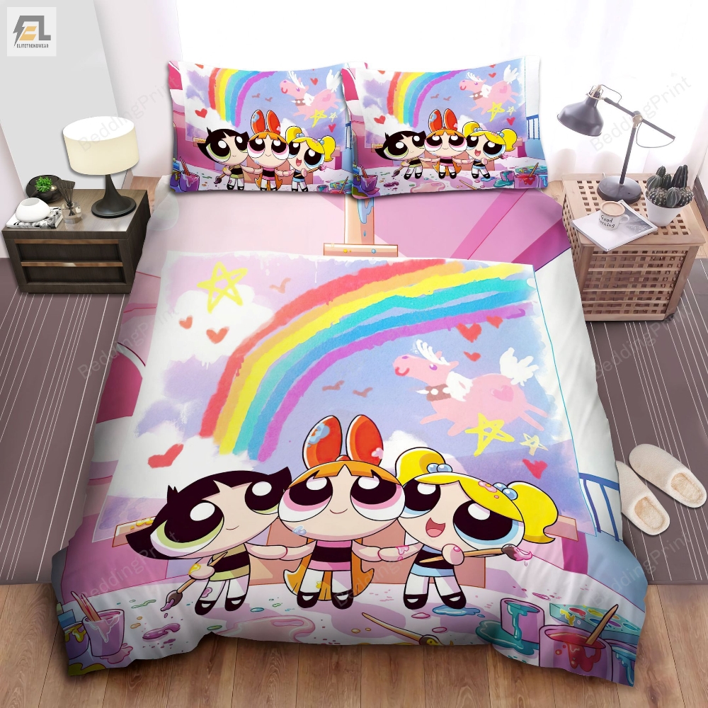 The Powerpuff Girls Painting Bed Sheets Duvet Cover Bedding Sets 