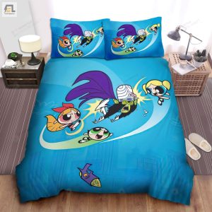 The Powerpuff Girls Defeating Mojo Jojo Bed Sheets Duvet Cover Bedding Sets elitetrendwear 1 1