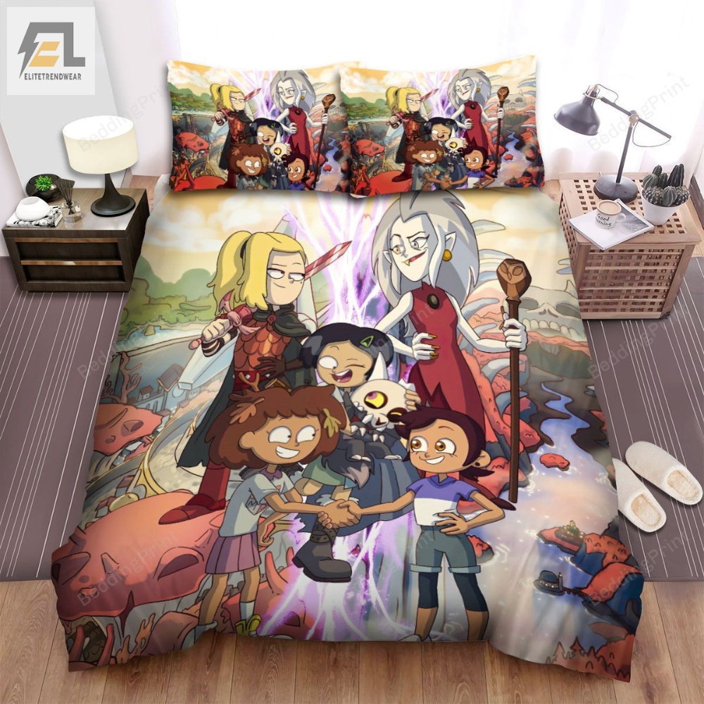 The Owl House And Amphibia Crossover Bed Sheets Spread Duvet Cover Bedding Sets 