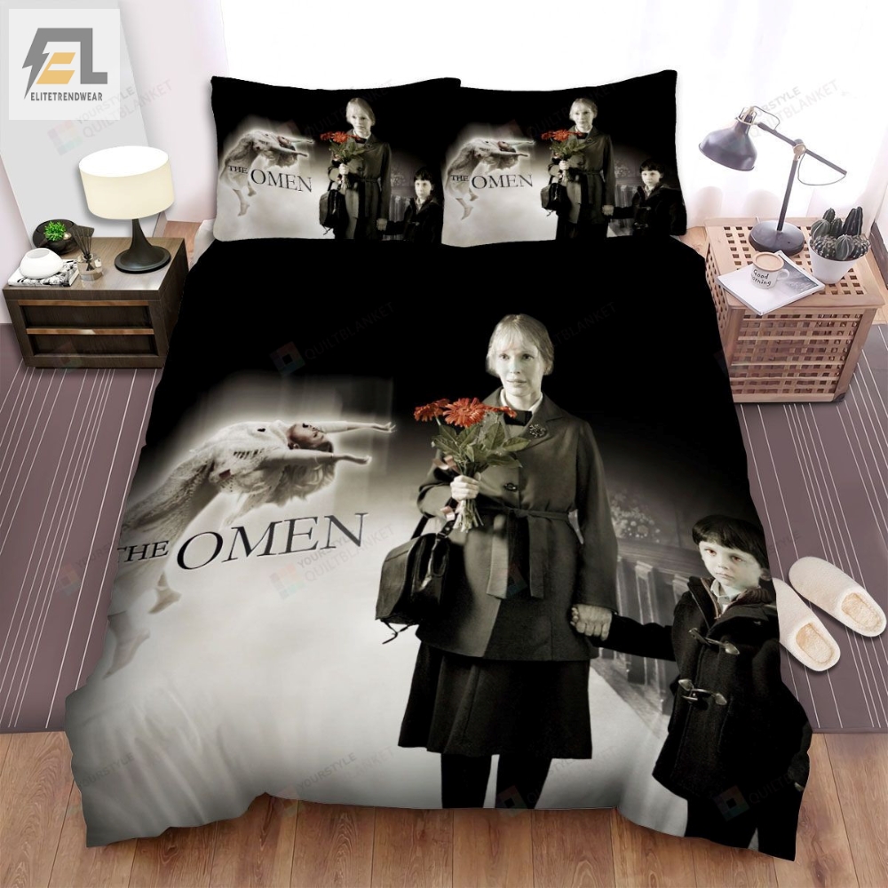 The Omen The Lady With The Boy Movie Poster Bed Sheets Spread Comforter Duvet Cover Bedding Sets 