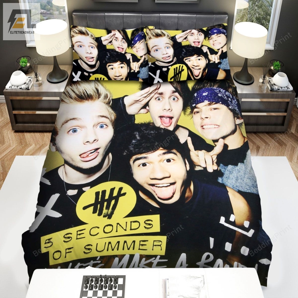 The Official 5 Seconds Of Summer Book Bed Sheets Duvet Cover Bedding Sets 