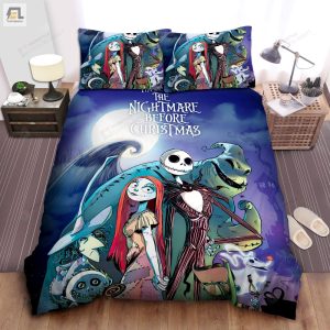 The Nightmare Before Christmas Movies Poster In Anime Art Bed Sheets Spread Comforter Duvet Cover Bedding Sets elitetrendwear 1 1