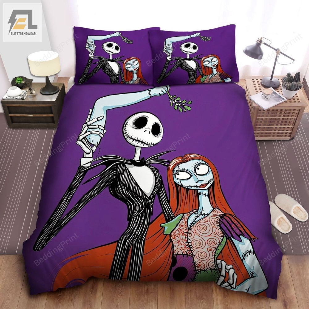 The Nightmare Before Christmas Jack  Sally In Love Bed Sheets Duvet Cover Bedding Sets 
