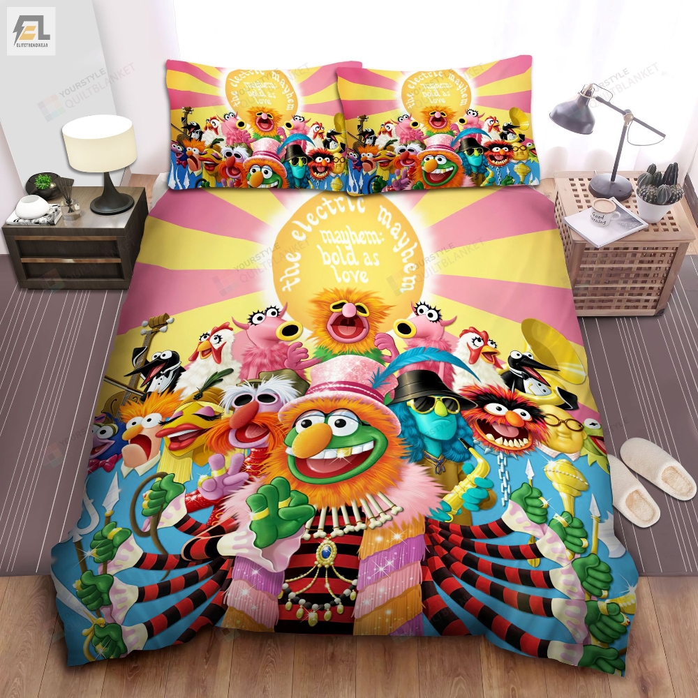 The Muppets The Electric Mayhem Cartoon Illustration Bed Sheets Spread Comforter Duvet Cover Bedding Sets 
