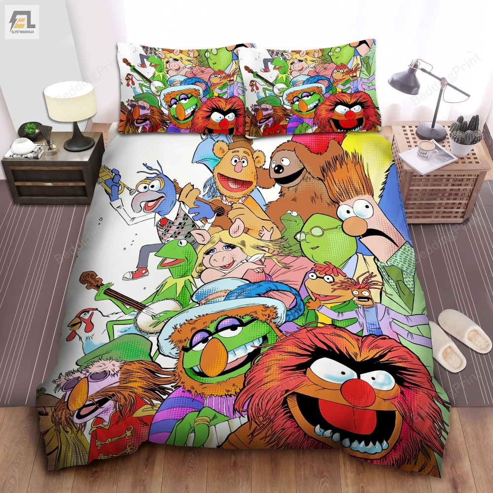 The Muppets Movie Characters Drawing Bed Sheets Duvet Cover Bedding Sets 